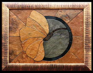 Бабочка в круге - картина на камне