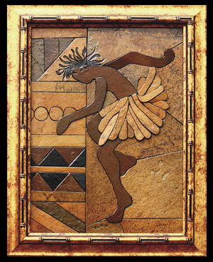Танцующий абориген - картина из камня