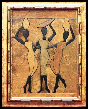 Африканские подружки - картина из камня