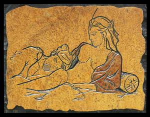 "Девушка смужчиной" Рубан - картина на камне