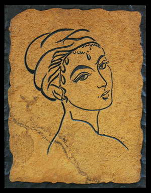 "Портрет девушки" Рубан - картина на камне