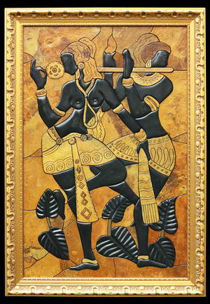 Танцующие индуски - картины на камне