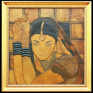 Юная индианка - картины на камне