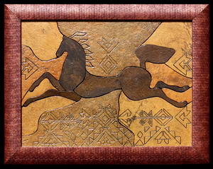 Лошадь с орнаментом - картины на камне