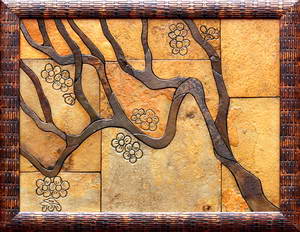 Ветка сакуры - картины на камне