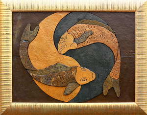 Рыбы инь-янь - картины на камне