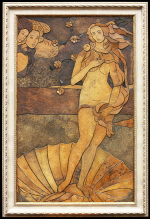 "Рождение Венеры" Боттичелли (фрагмент) - картины из камня