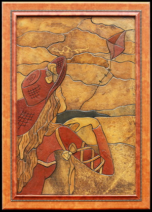 Девушка с воздушным змеем - картины из камня