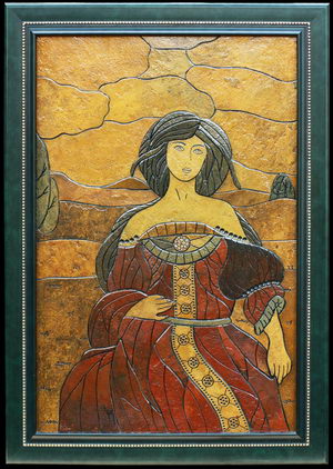 Девушка на ветру - картины из камня