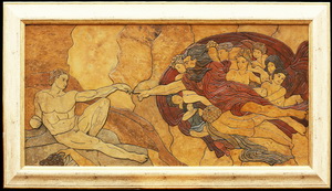 "Сотворение Адама" Микеланджело - картины из камня
