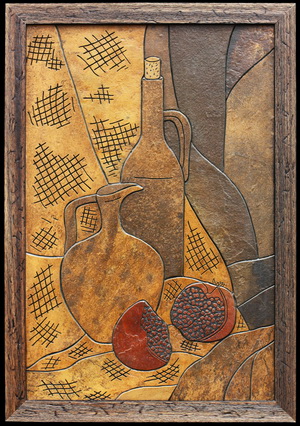 Гранаты - картина на камне