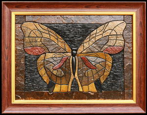 Бабочка (коричневая) - картины на камне