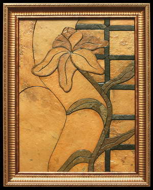 Лилия на окне- картина из камня