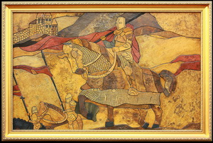 Три рыцаря - картина на камне